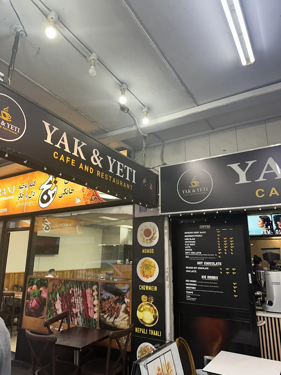 Menu, Yak & Yeti Cafe and Restaurant