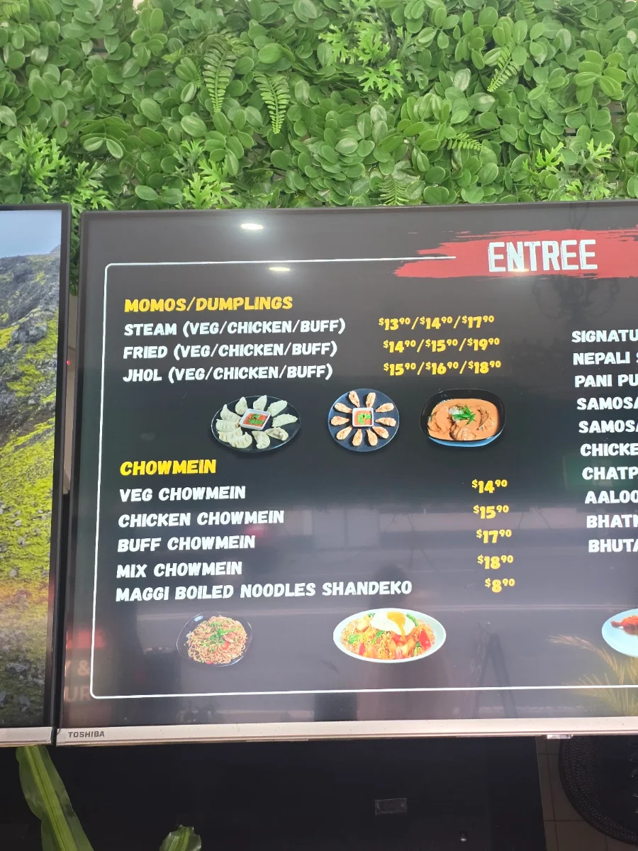 Menu, Yak & Yeti Cafe and Restaurant