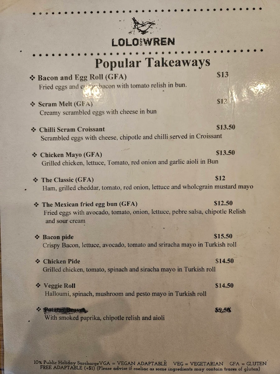 Menu, Lolo and Wren
