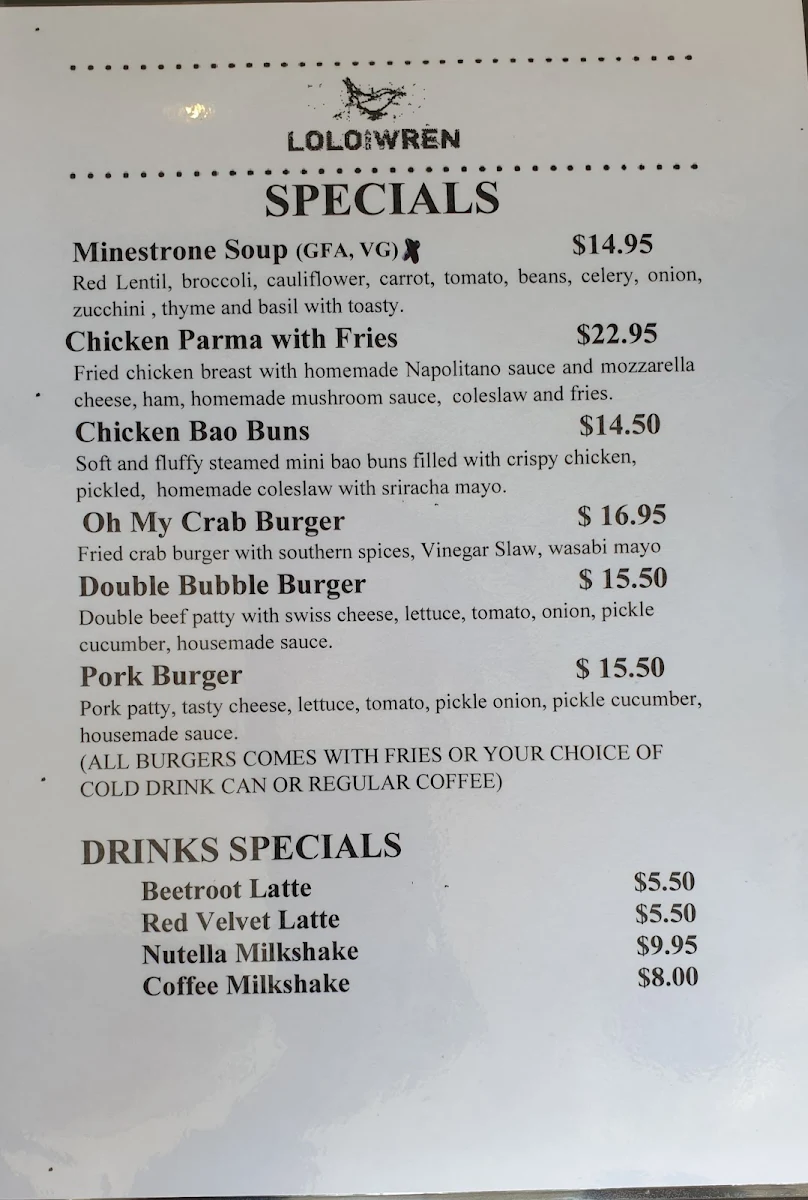 Menu, Lolo and Wren