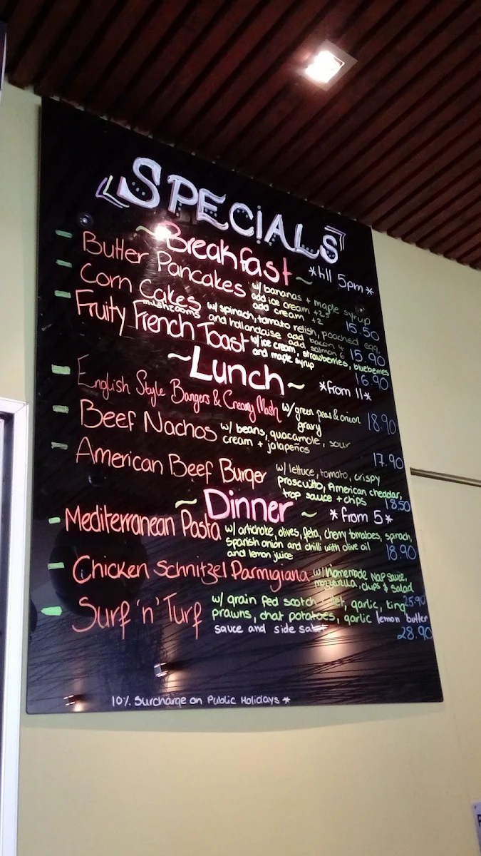 Menu, Tropicana Cafe