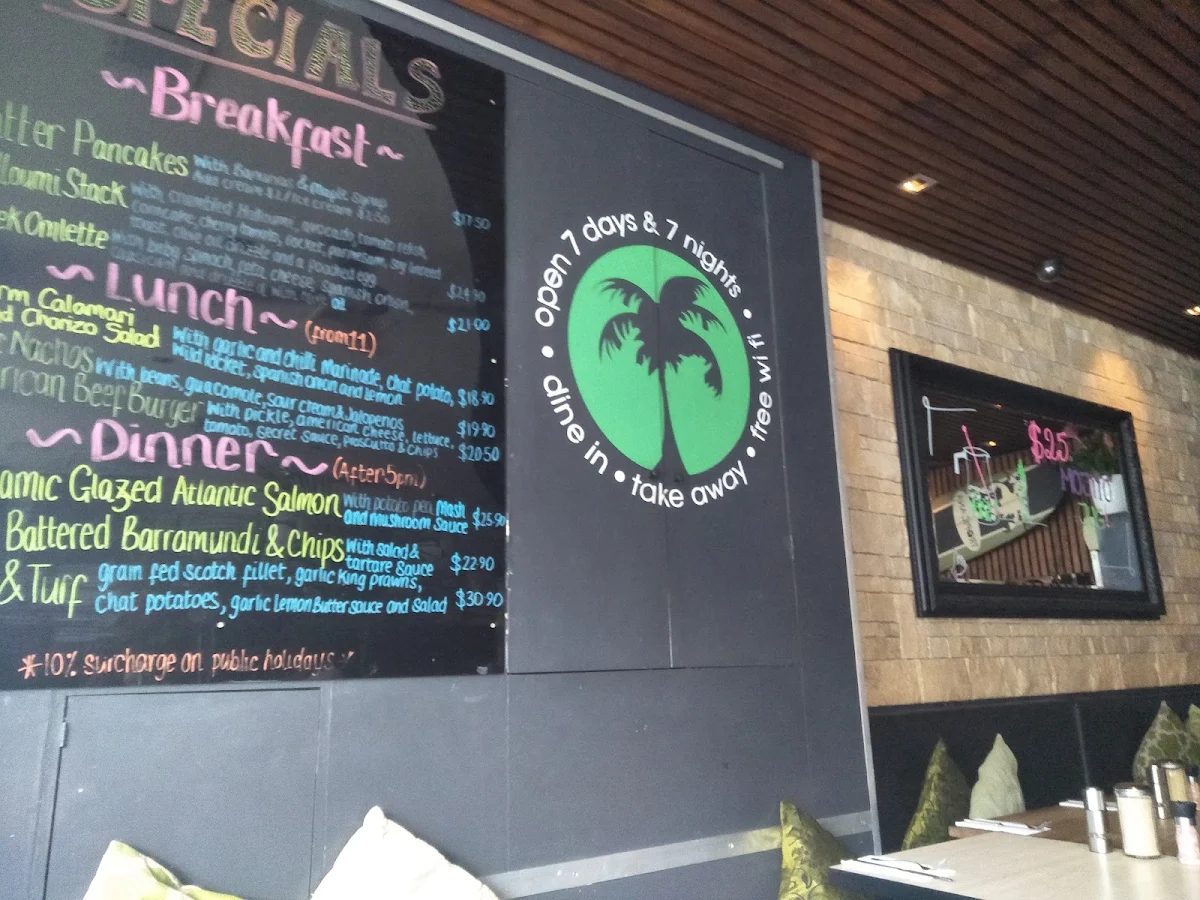 Menu, Tropicana Cafe