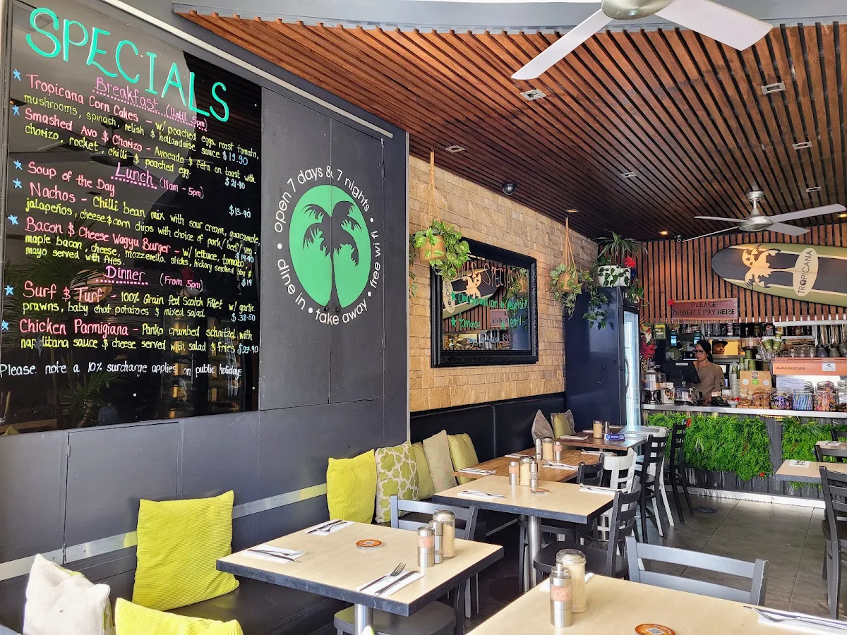 Menu, Tropicana Cafe