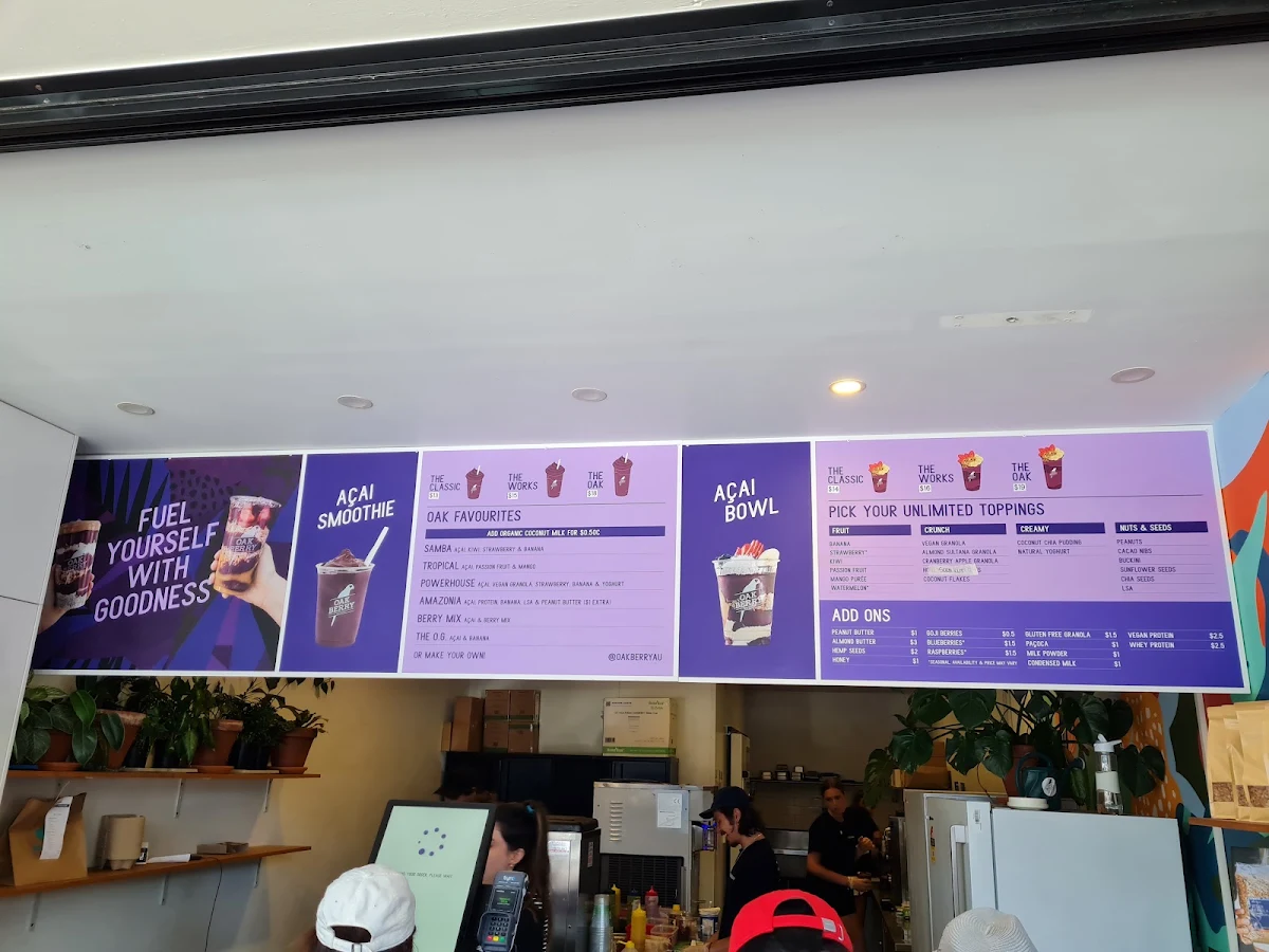Menu, Tropicana Cafe