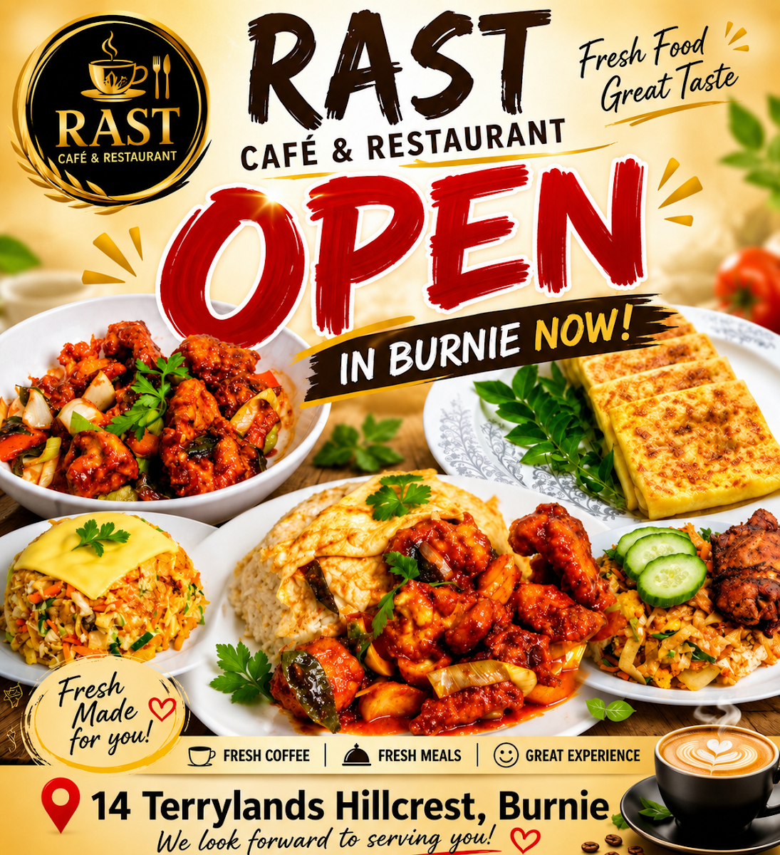 Menu, RAST Cafe & Restaurant