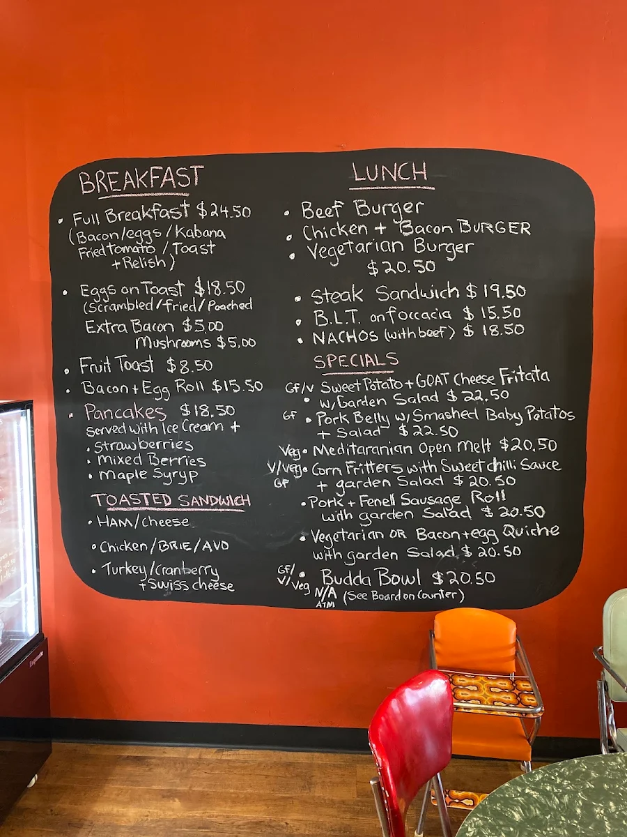 Menu, The Cake Lady Cafe