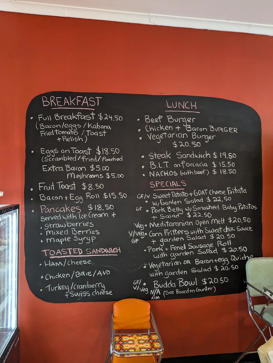 Menu, The Cake Lady Cafe
