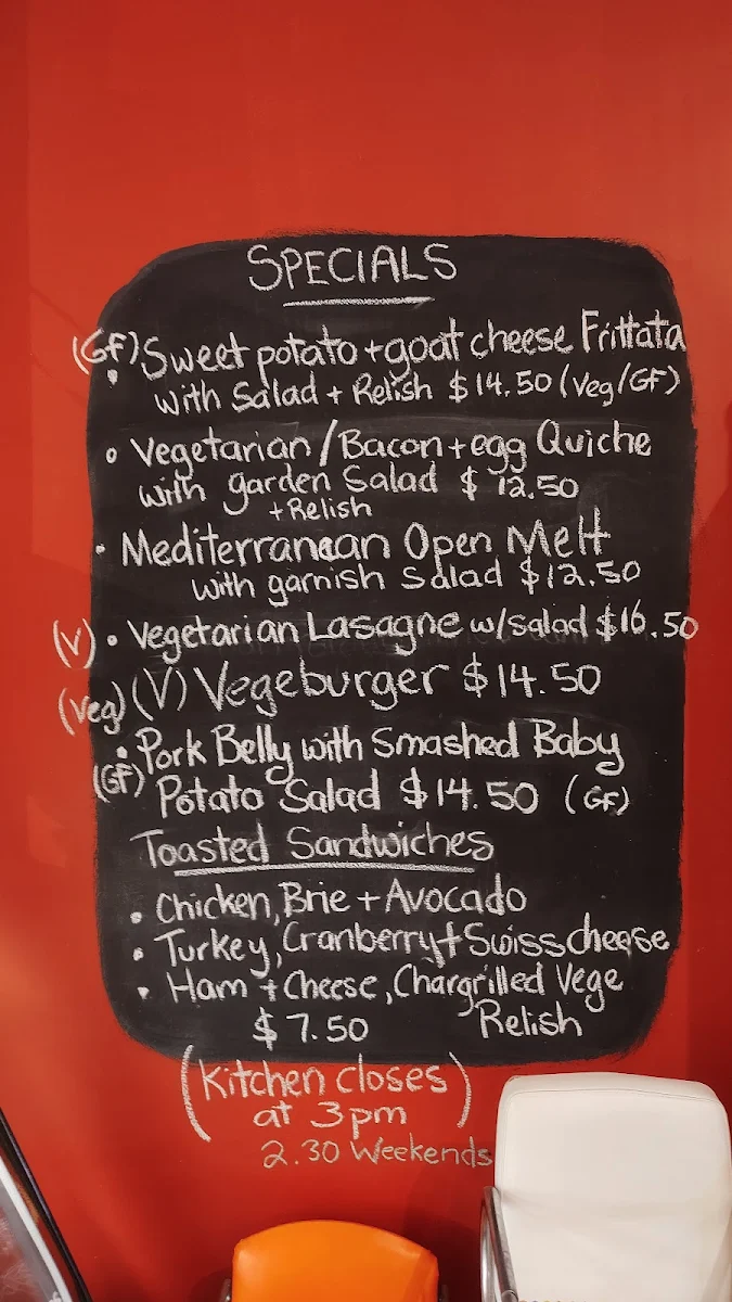 Menu, The Cake Lady Cafe