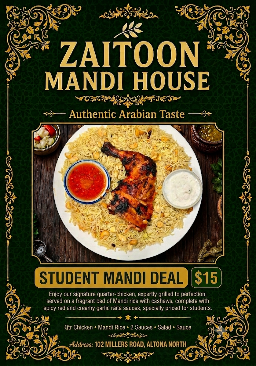 Menu, Zaitoon Mandi House - Hyderabadi Spice Arabian Soul -Halal Restaurant