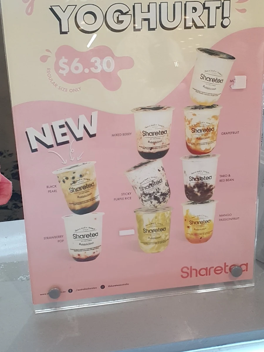 Menu, Sharetea Doncaster