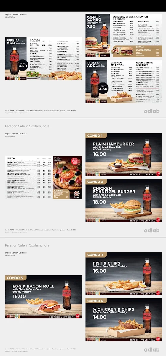 Menu, The New Paragon Dining