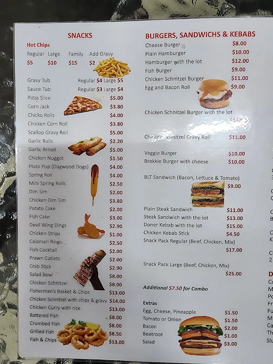 Menu, The New Paragon Dining
