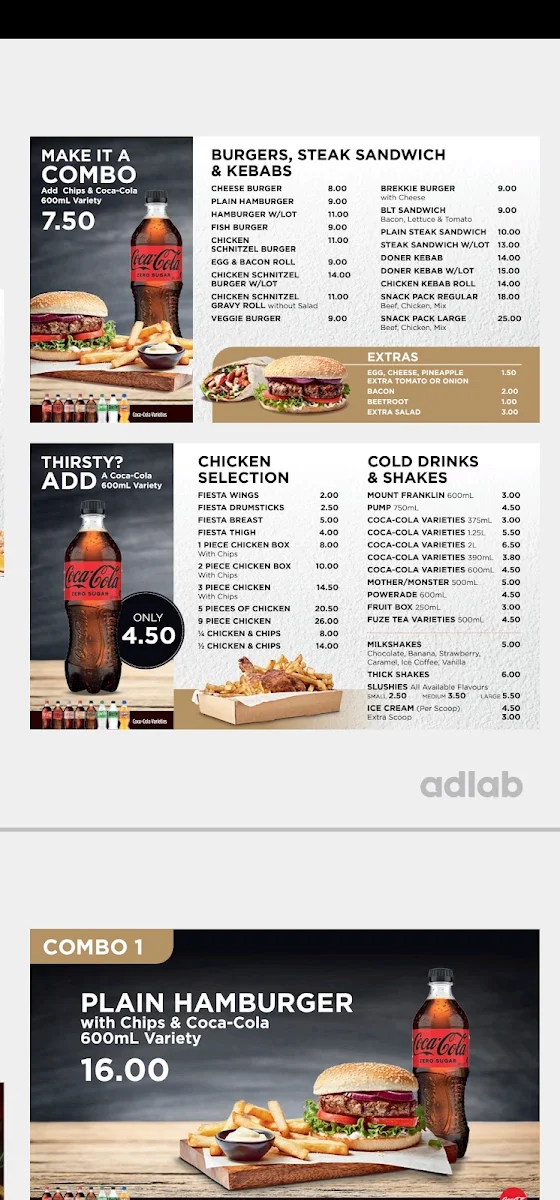 Menu, The New Paragon Dining
