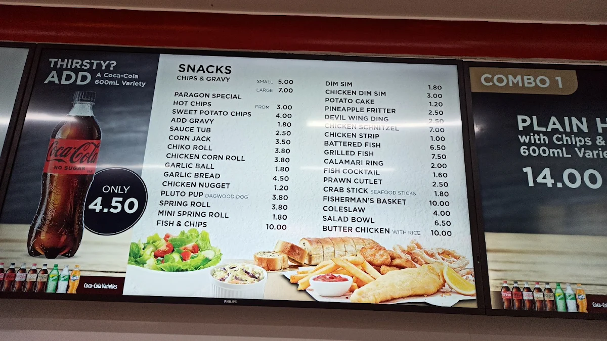 Menu, The New Paragon Dining