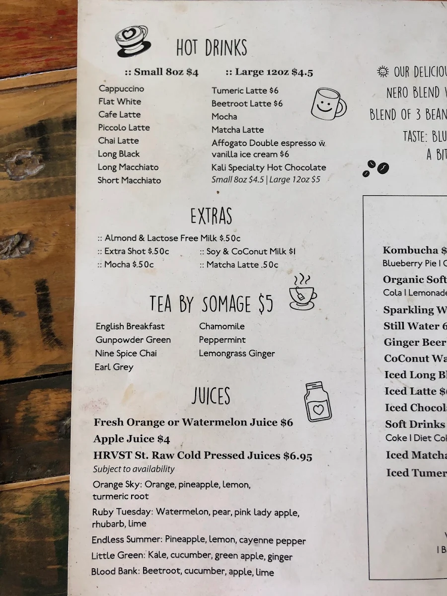 Menu, Goji Granola Bar & Cafe