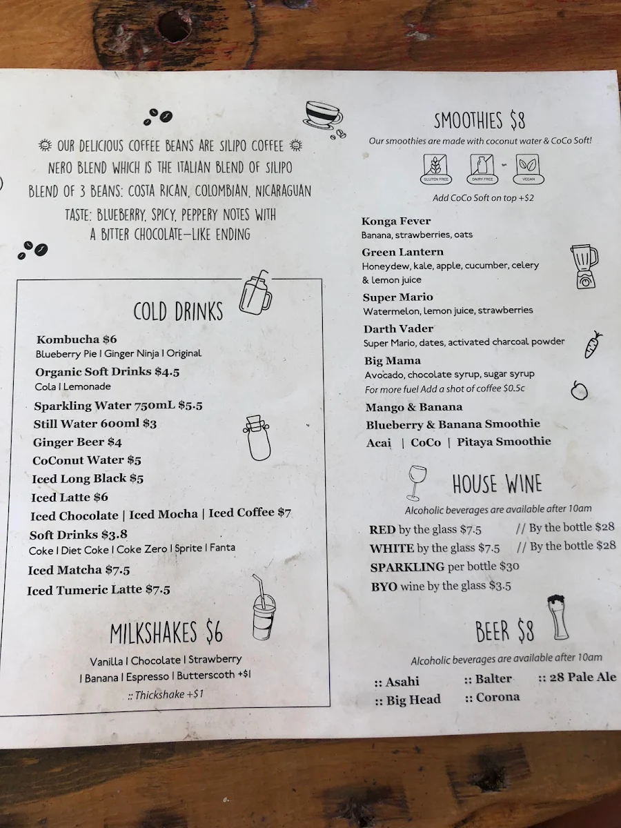 Menu, Goji Granola Bar & Cafe