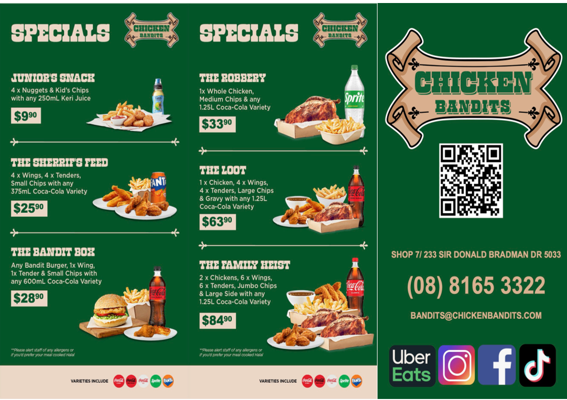 Menu, Chicken Bandits