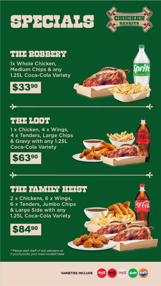 Menu, Chicken Bandits