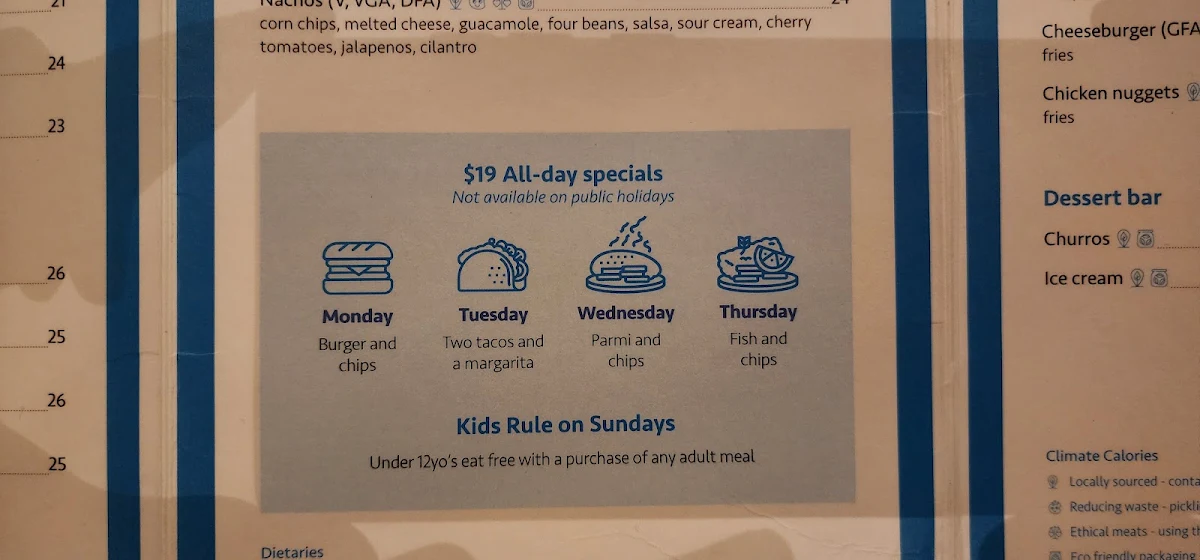 Menu, Boardwalk Social by Crystalbrook