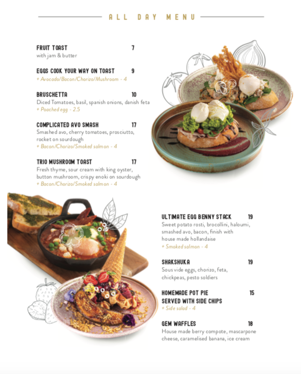 Menu, Senso & Co