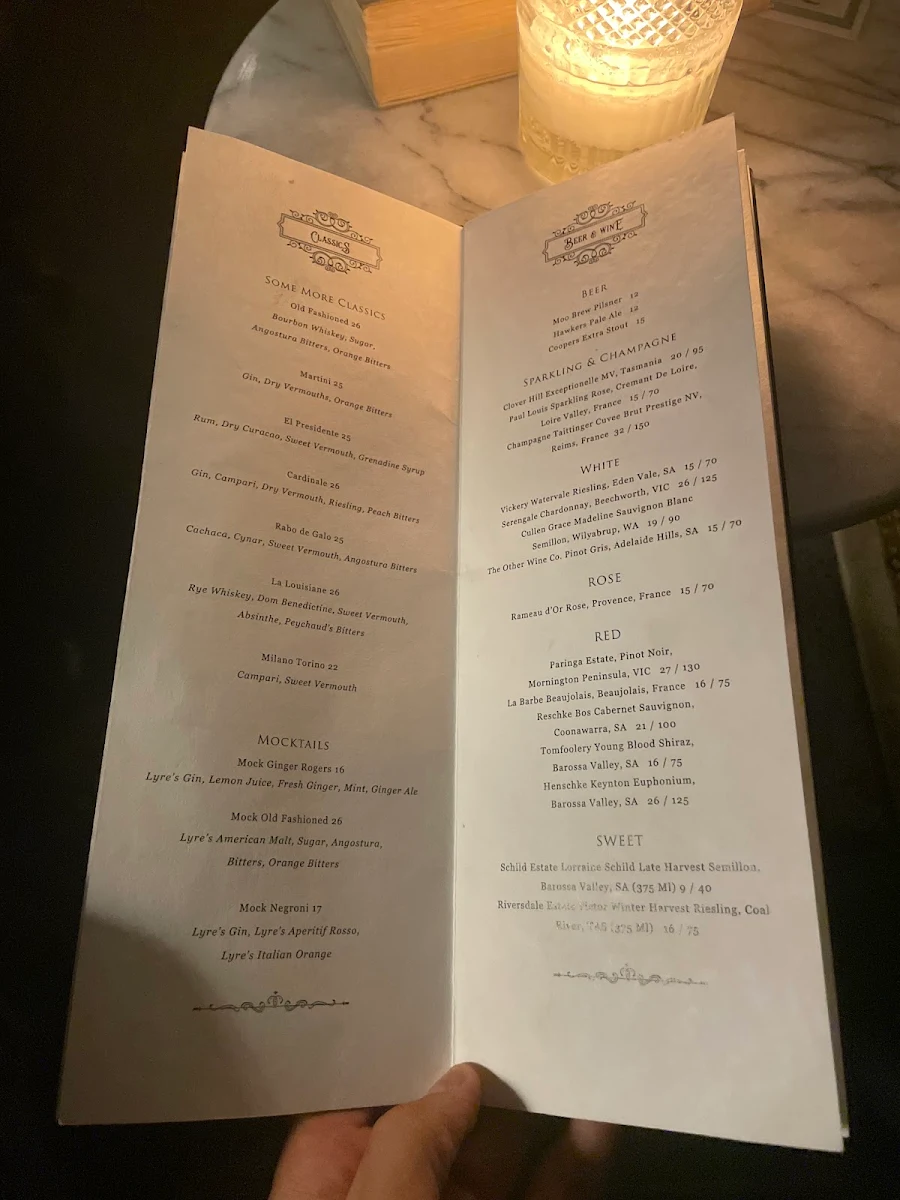 Menu, Mill Place Merchants