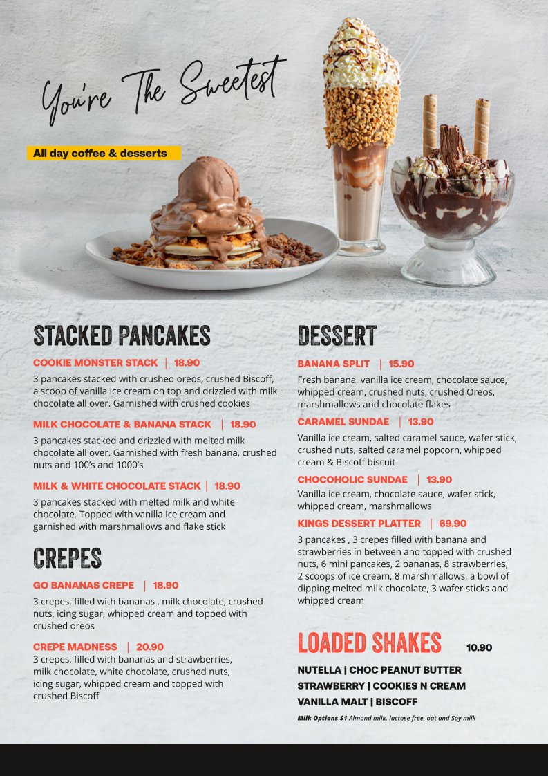Menu, Big Buns Burgers Ribs & Shakes - Upper Mount Gravatt