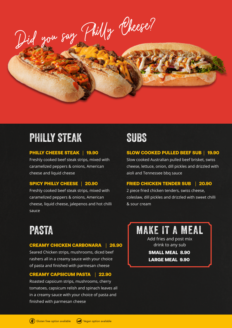 Menu, Big Buns Burgers Ribs & Shakes - Upper Mount Gravatt