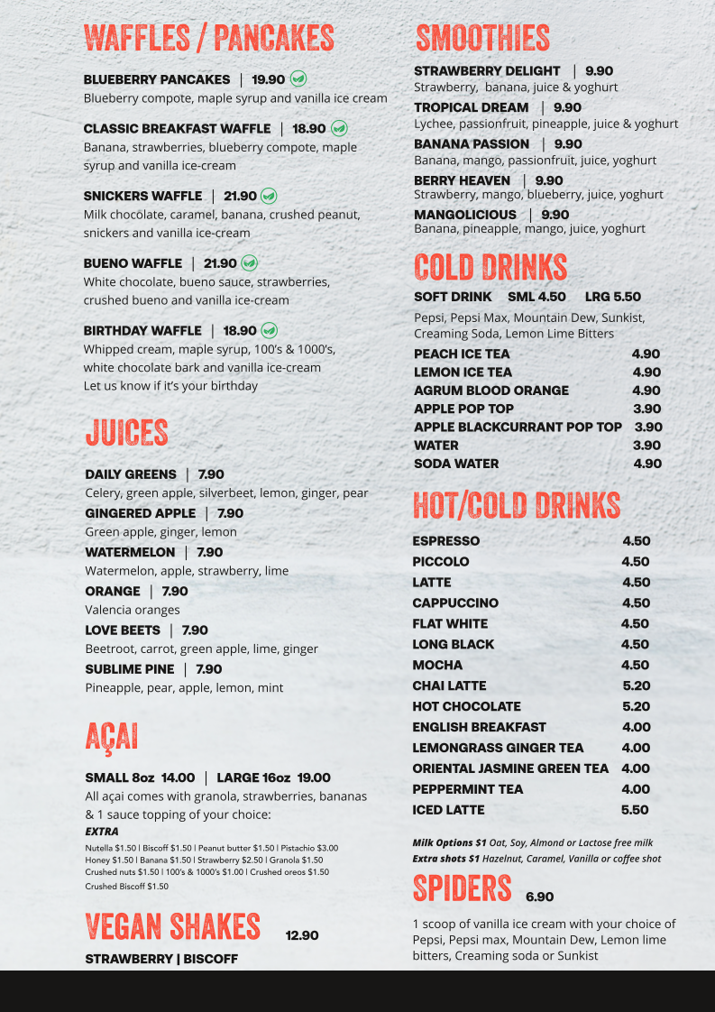 Menu, Big Buns Burgers Ribs & Shakes - Upper Mount Gravatt