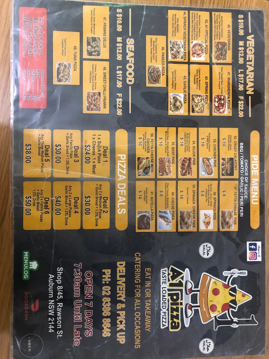 Menu, A1pizza auburn