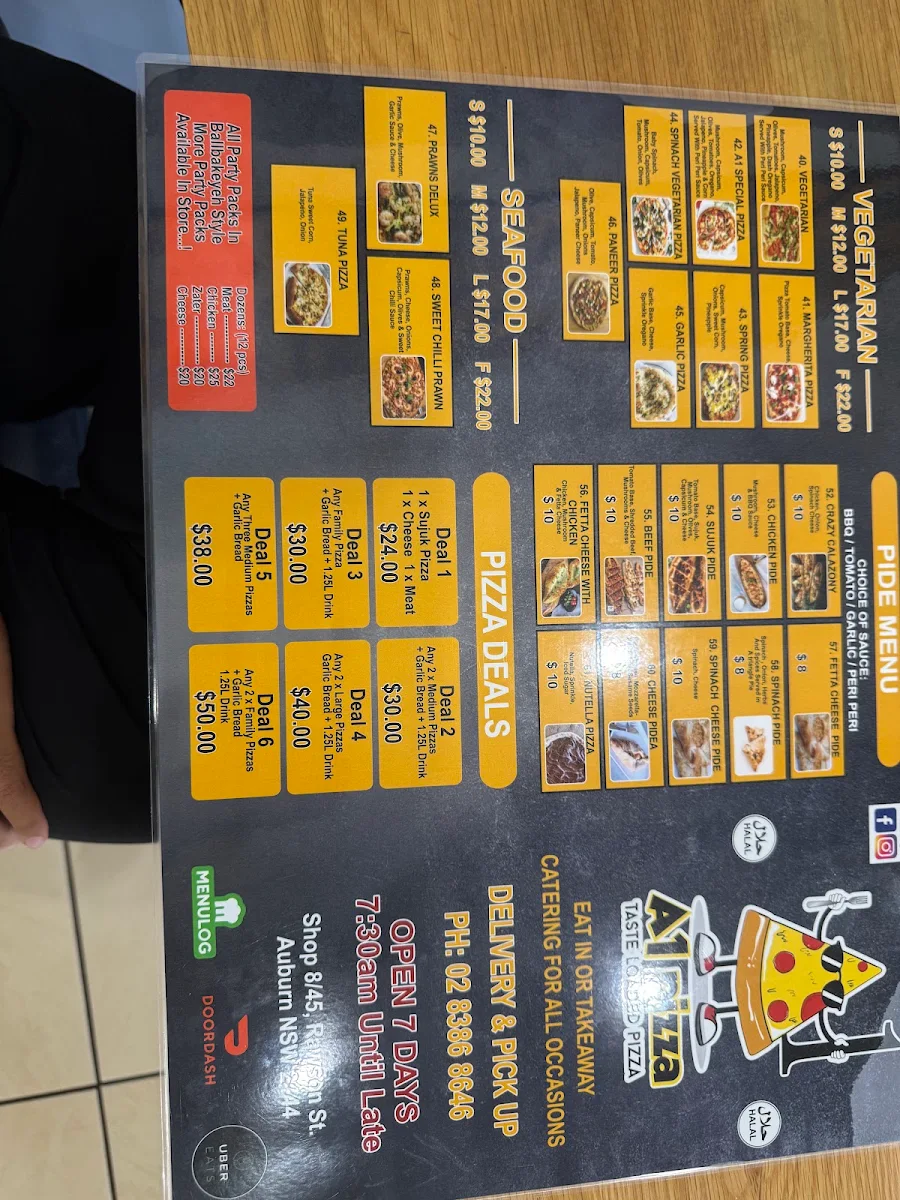 Menu, A1pizza auburn