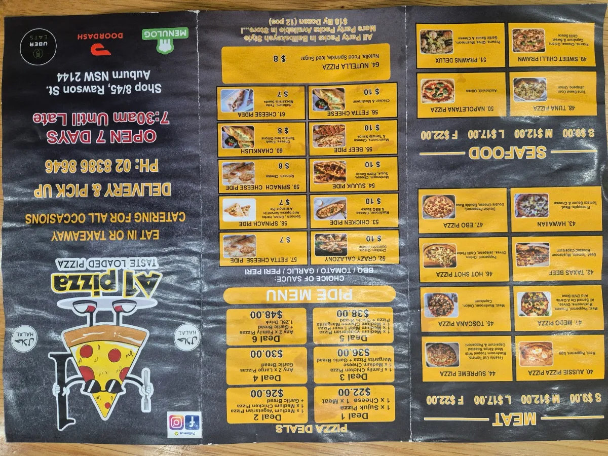 Menu, A1pizza auburn