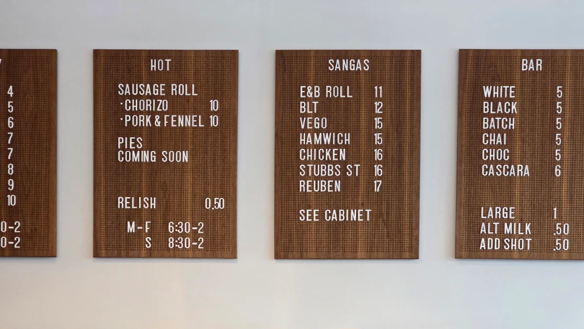 Menu, Double Dutch Bakery