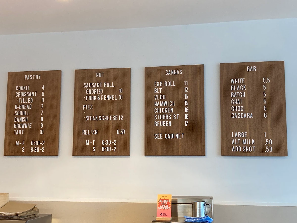 Menu, Double Dutch Bakery
