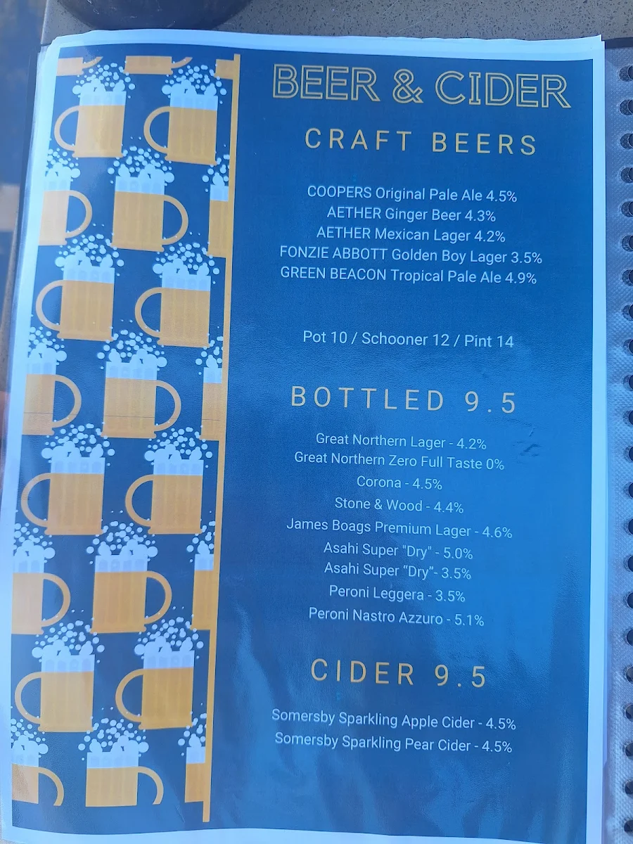 Menu, Cooper's Speciality Coffee and Tap House