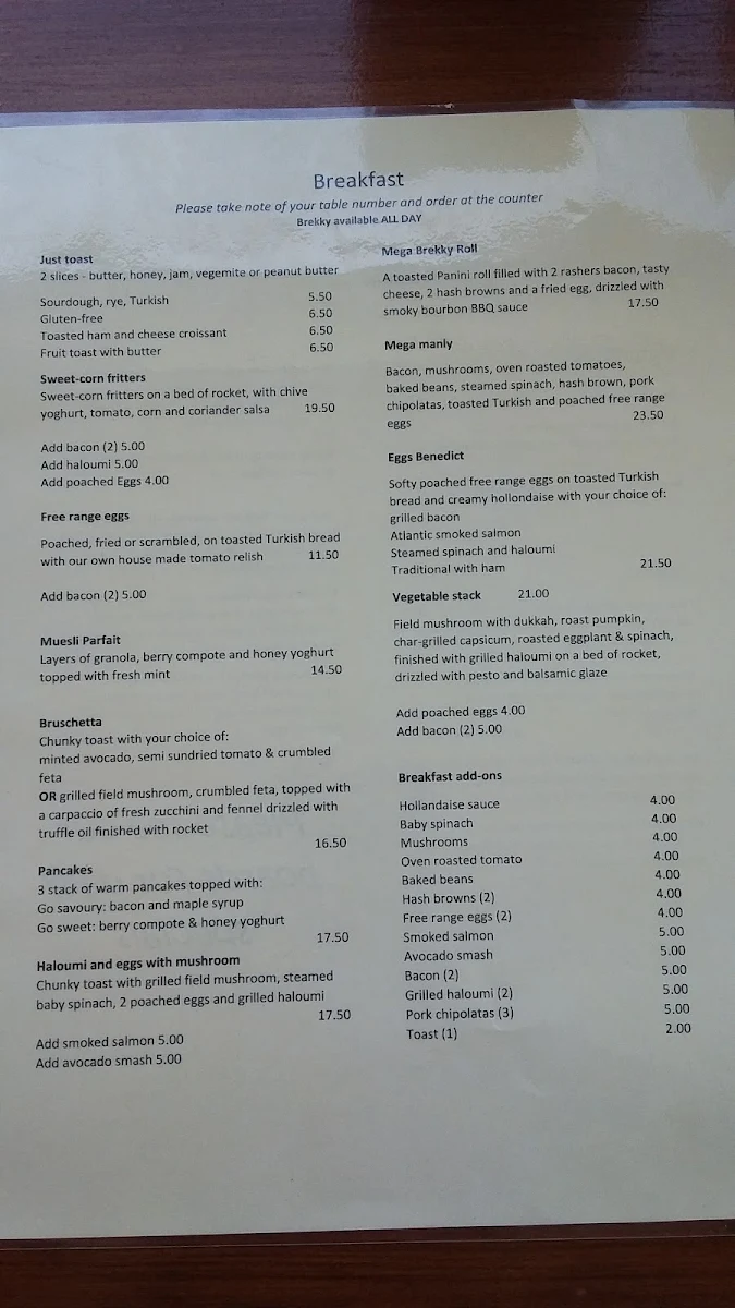 Menu, Cooper's Speciality Coffee and Tap House