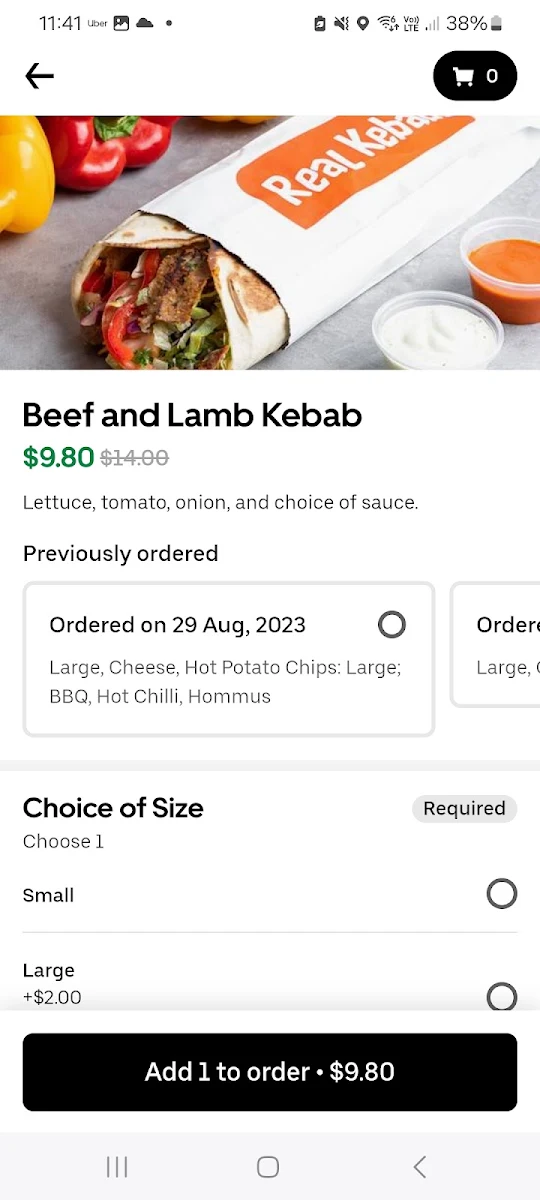 Menu, Clayfield Kebab