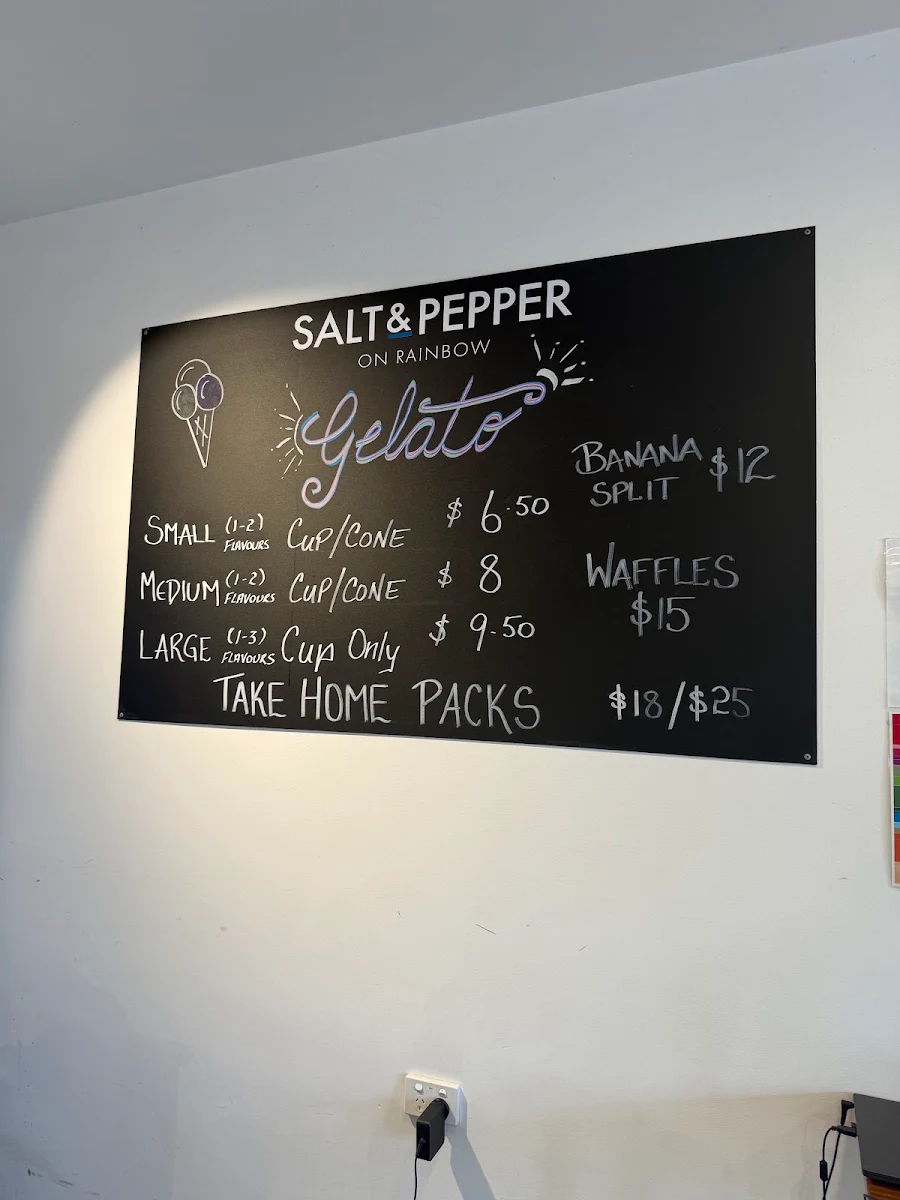 Menu, Salt and Pepper On Rainbow