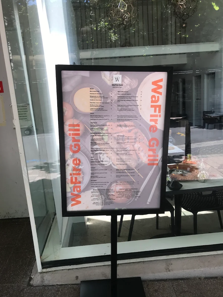 Menu, WaFire Grill