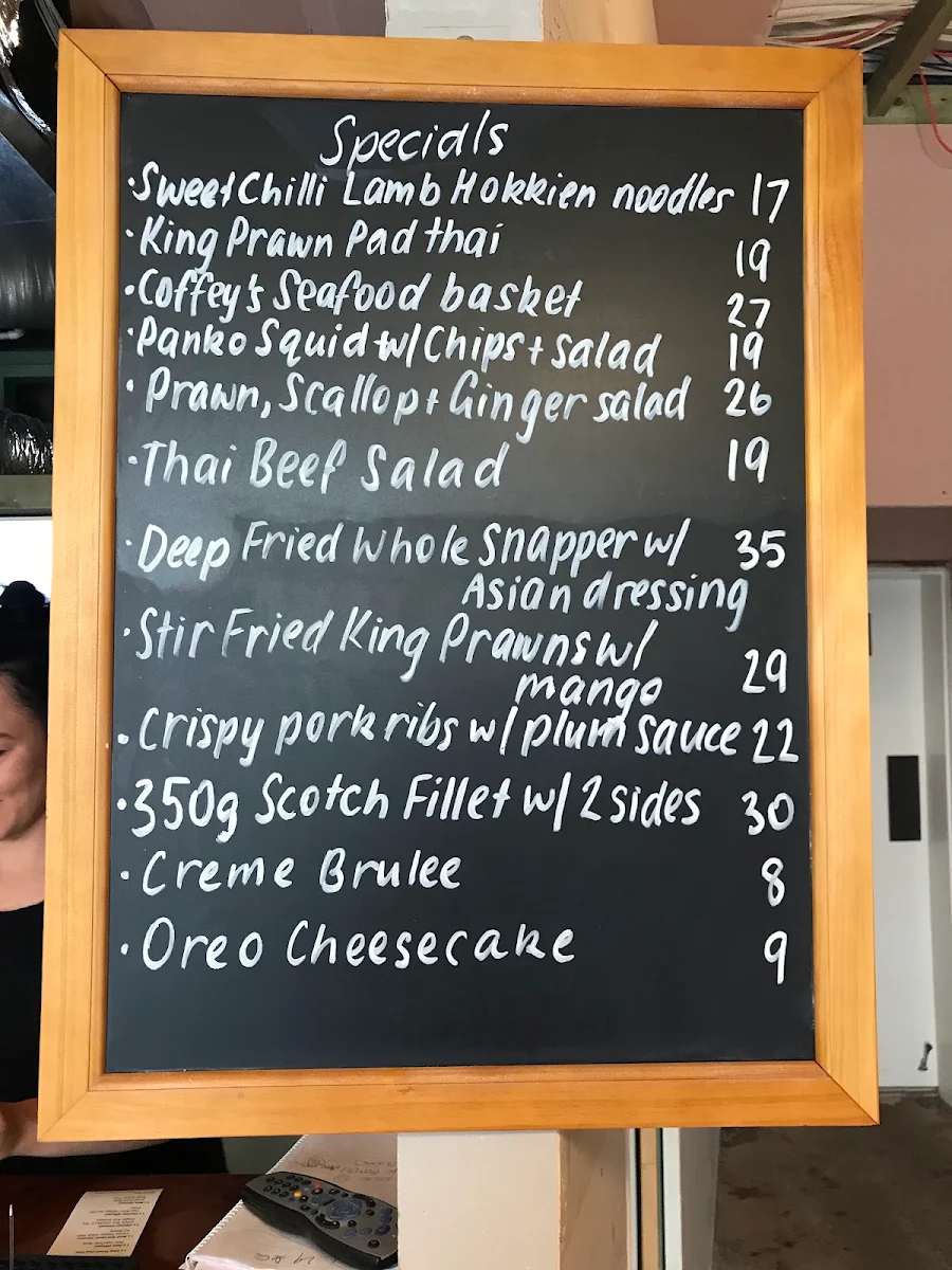 Menu, Coffey's Hotel