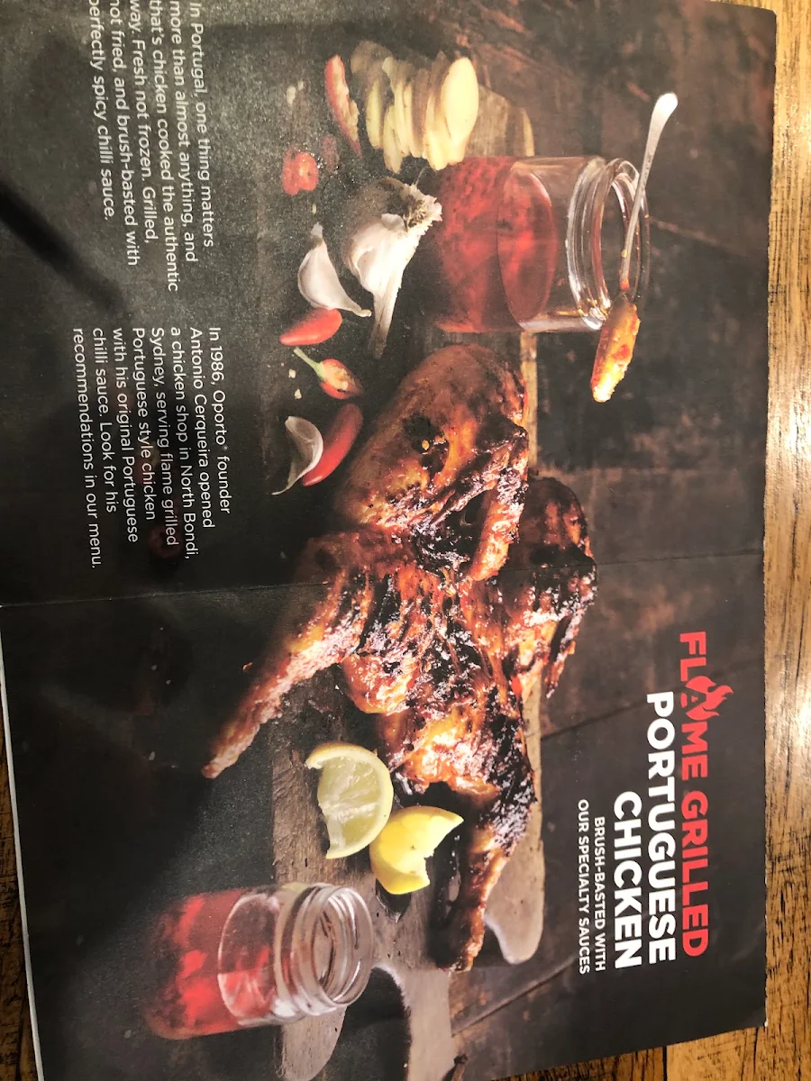 Menu, Oporto DFO South Wharf