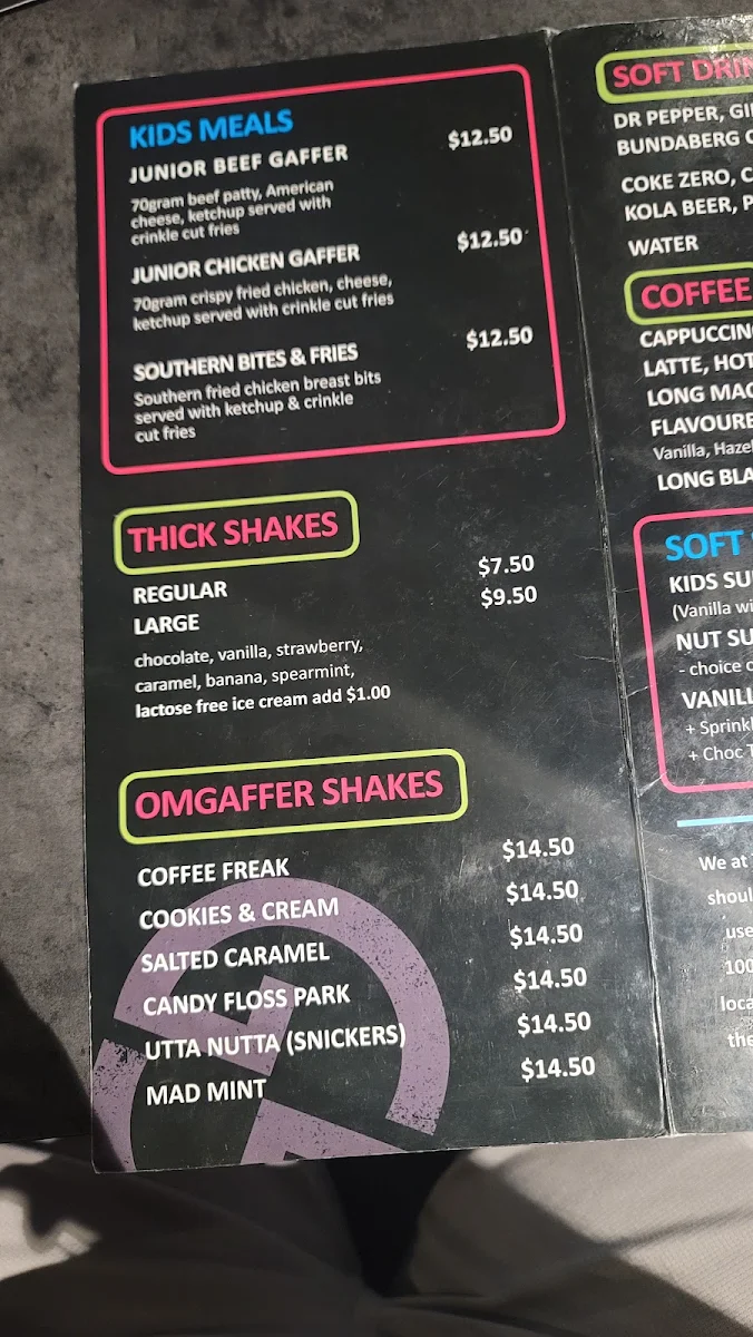Menu, The Gaffer