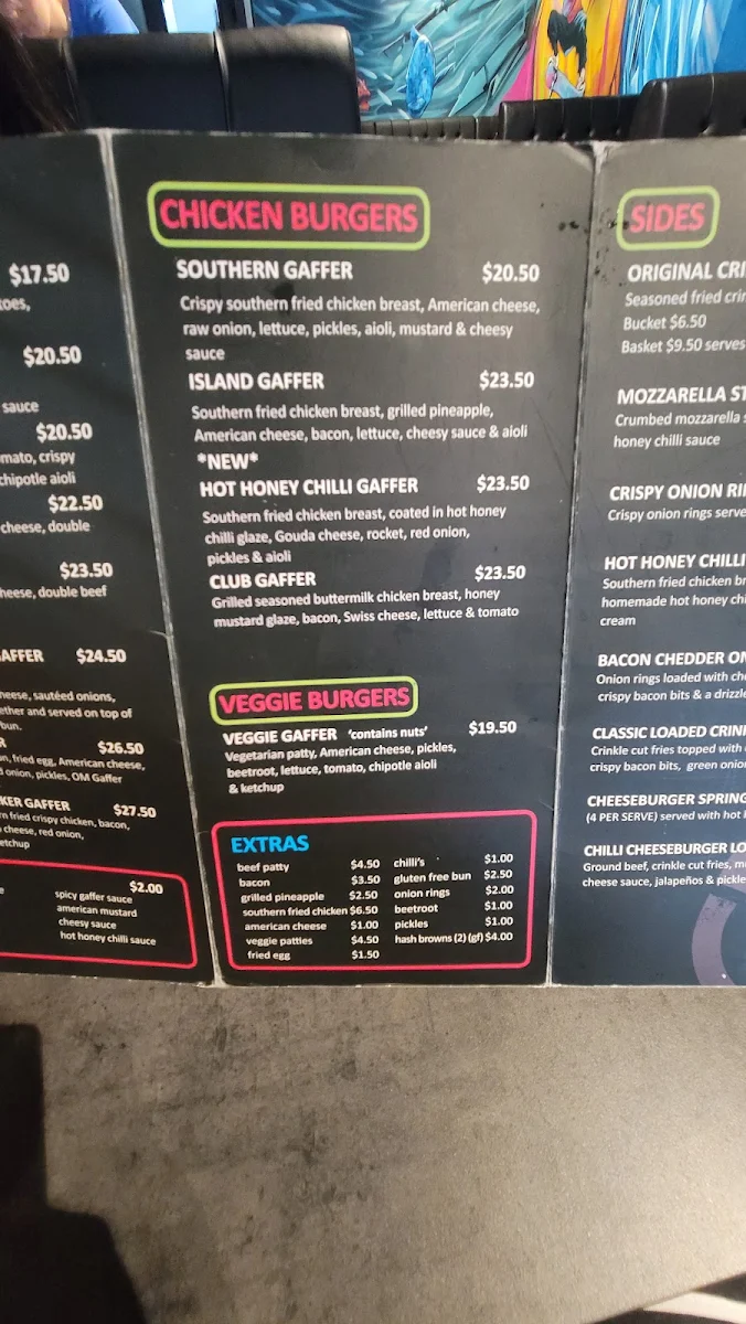 Menu, The Gaffer