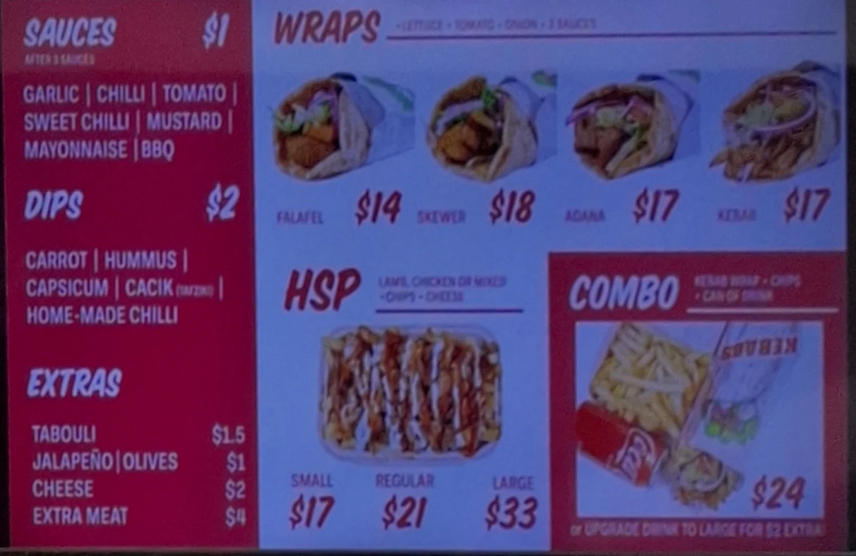 Menu, The Meat Shack