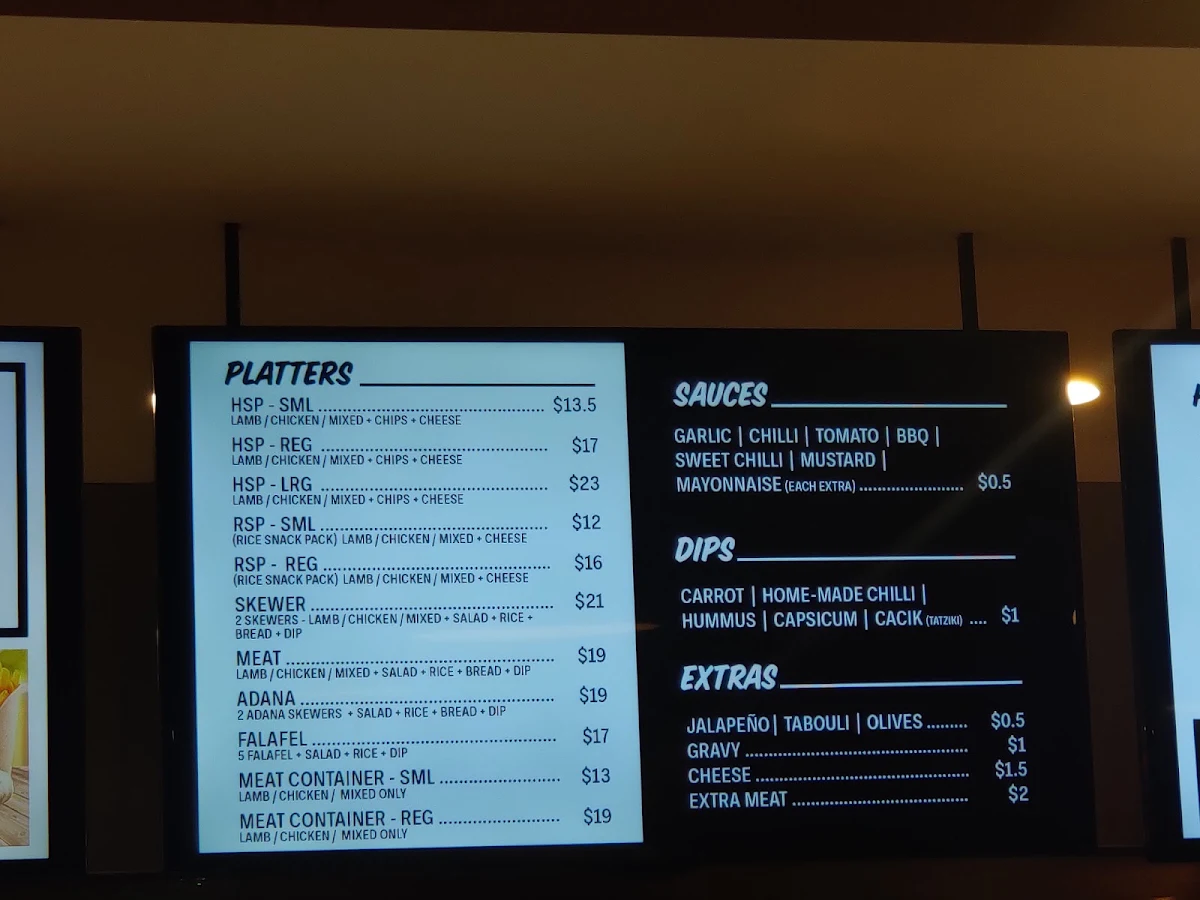 Menu, The Meat Shack