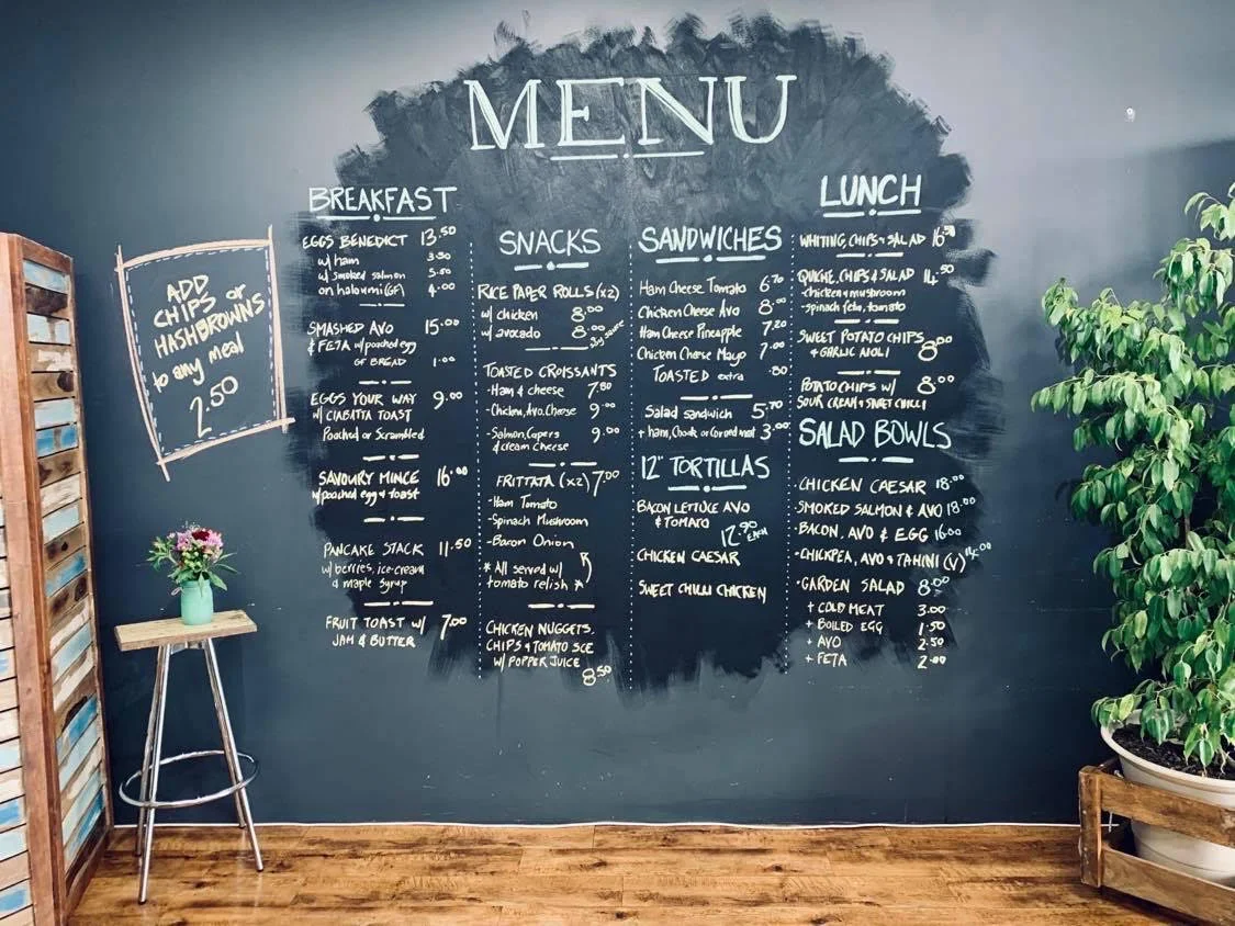 Menu, Coffee Ink