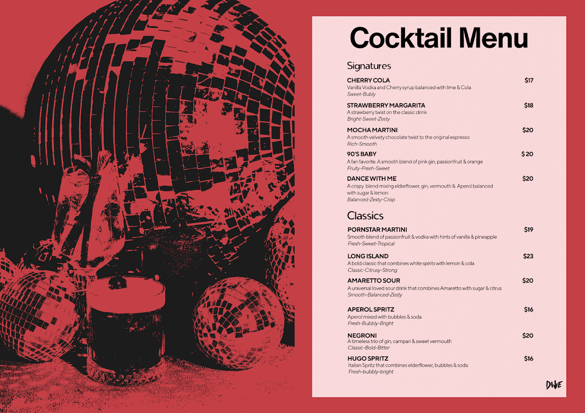 Menu, Dive