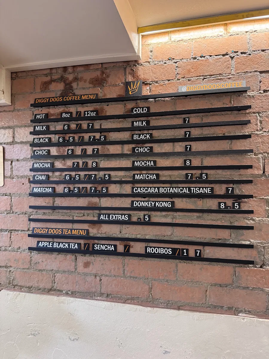 Menu, Diggy Doo's Coffee