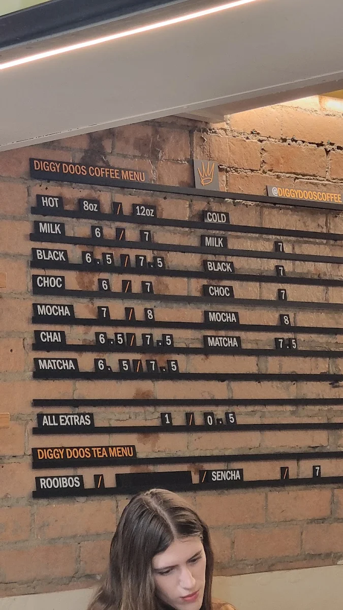 Menu, Diggy Doo's Coffee