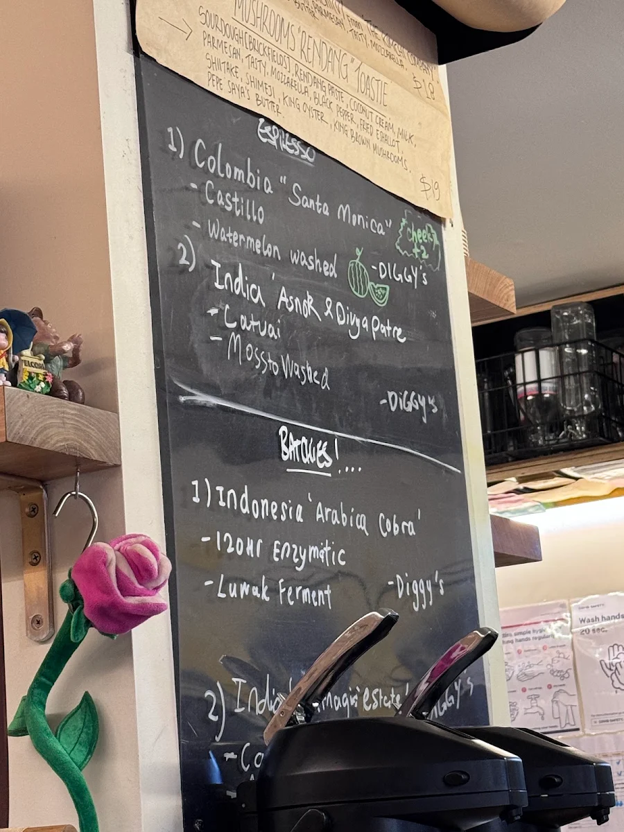 Menu, Diggy Doo's Coffee