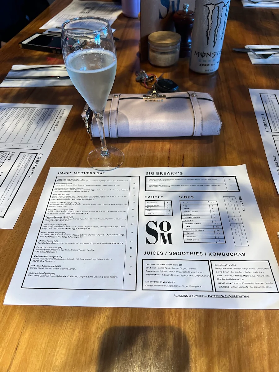 Menu, Sons of Manor- Restaurant Bar